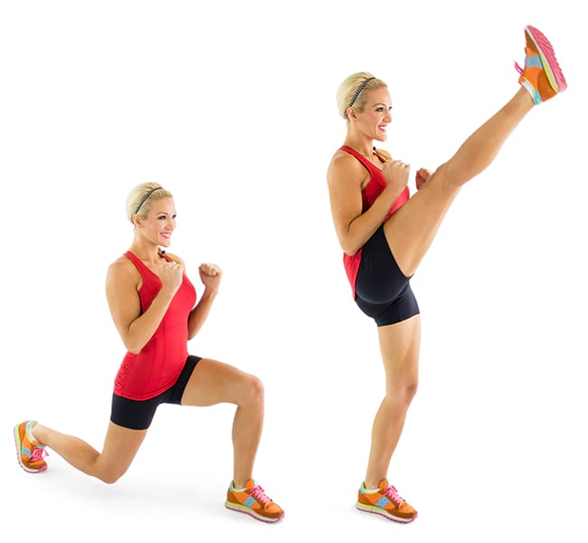 REVERSE LUNGE AND KICK