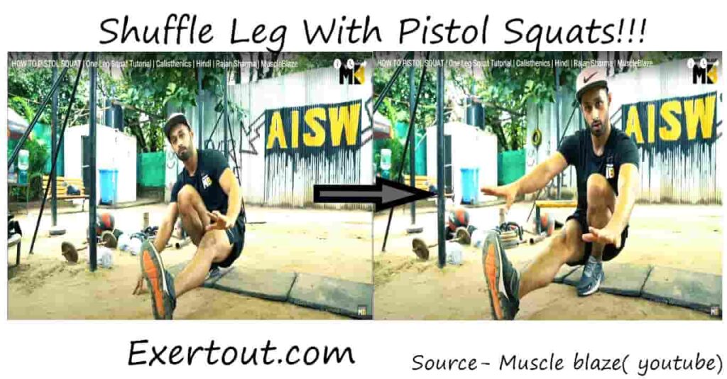 Shuffling of legs at full Range squats-